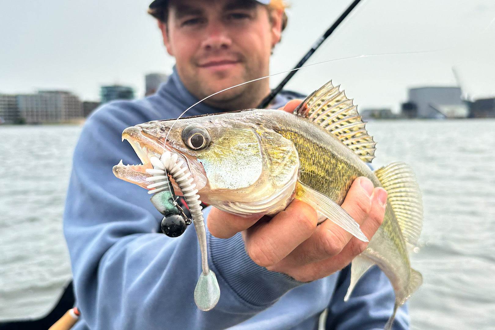 Toppies Skeletonius soft fishing lure with spinning tail for predator fish like pike and perch