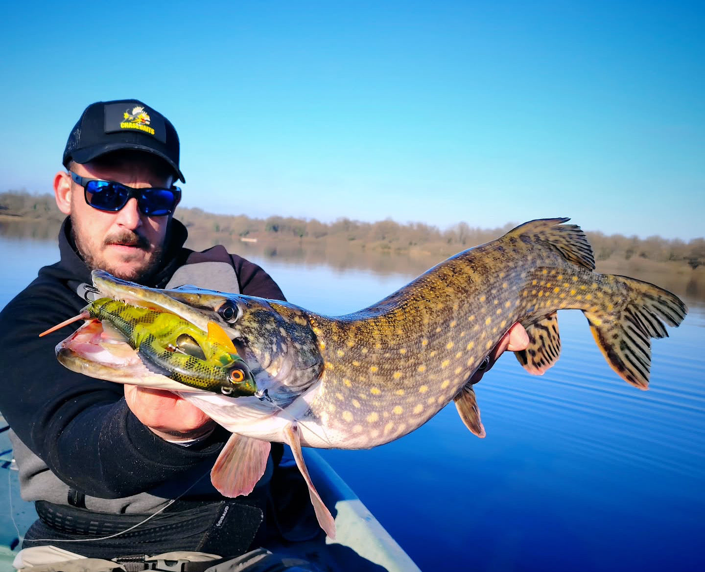 Chasebaits Swim Dusty swimbait with metal belly blade and lifelike 3-segment body for fishing