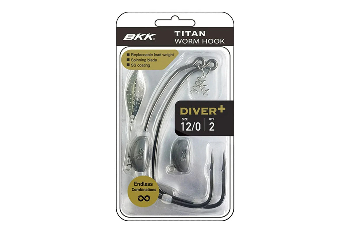 BKK Titandiver+ pack with 2 hooks, 2 weights and spinning blade
