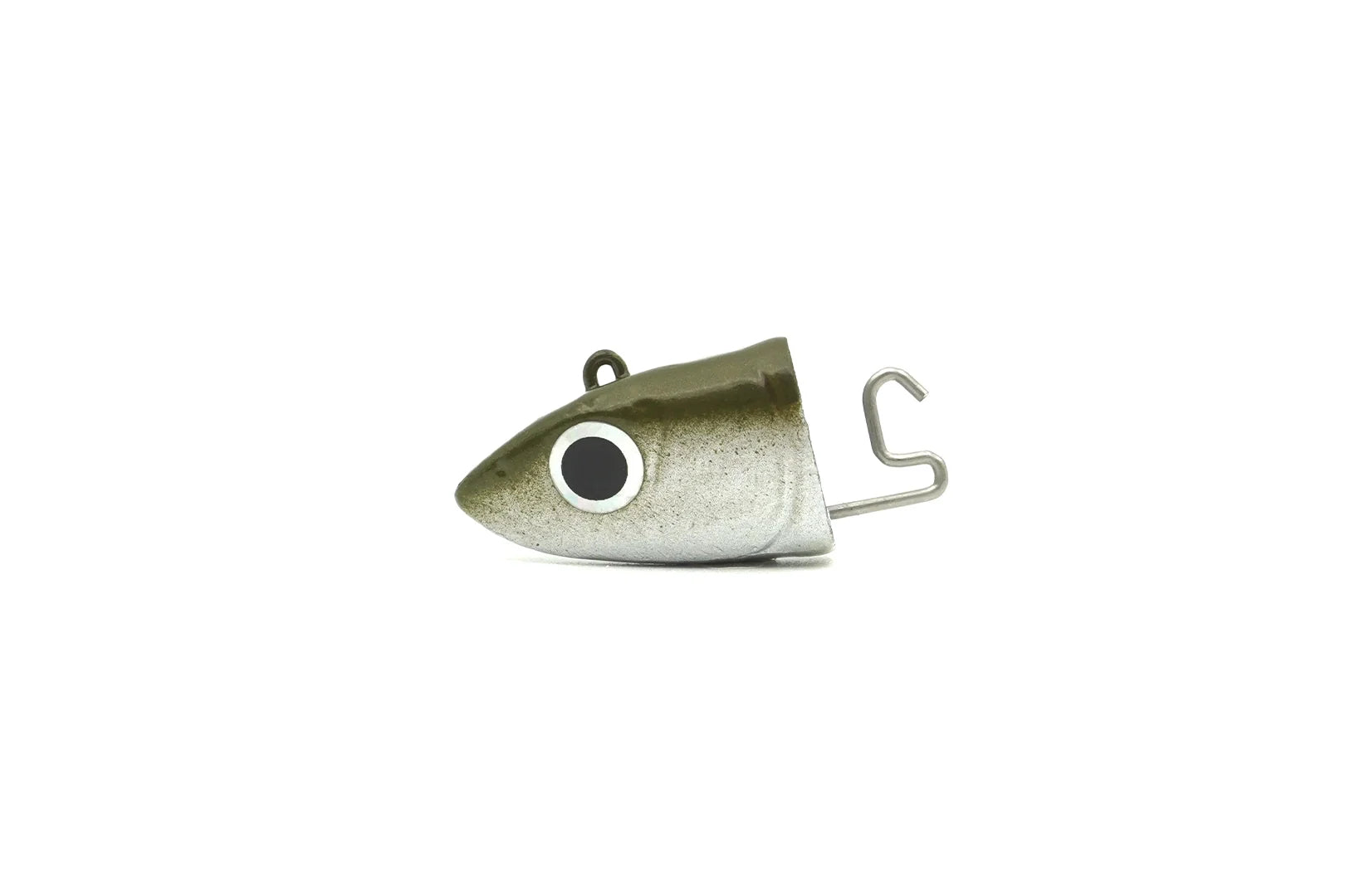 Fiiish Black Minnow N2 jigheads in khaki, available in 5g, 8g, and 20g weights, designed for lifelike lure action and balance