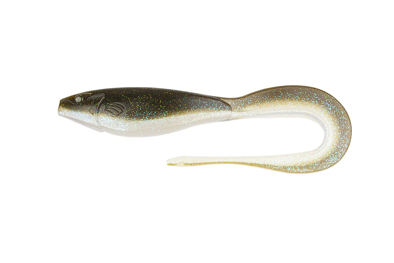 Frapp Tricky Tail 8 inch fishing lure with long bent tail and strong vibration for big predators
