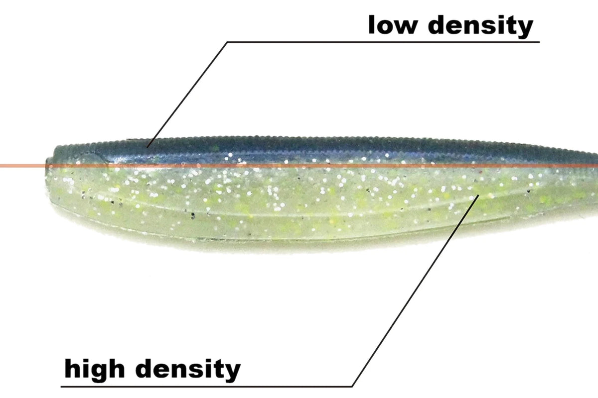 Kaesu Isana low and high density body, salted softbait