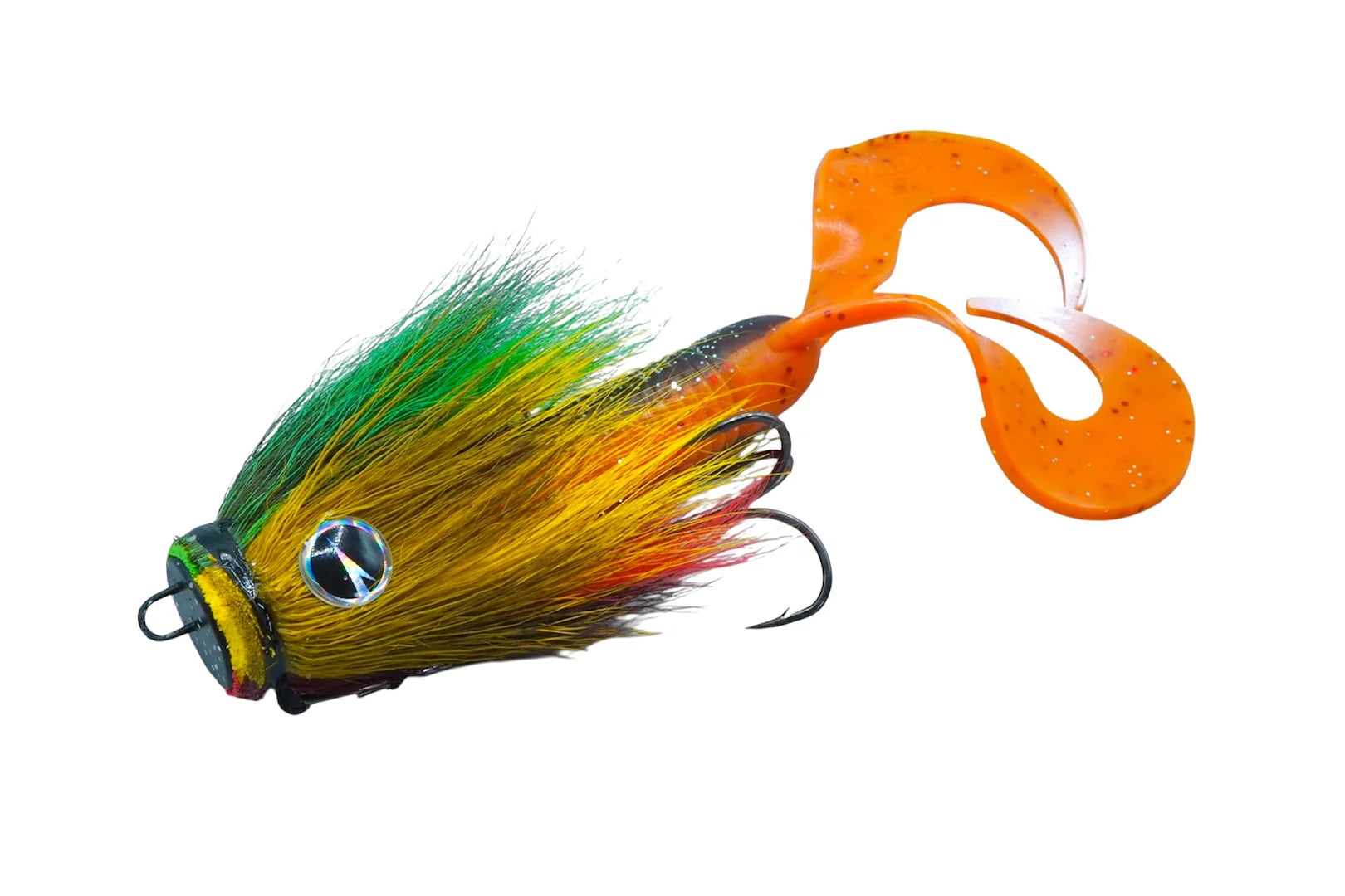Charlie's Mustache Mouse Combo Sinking fishing lure with VMC Mustache Rig and CWC Double Tail Mini