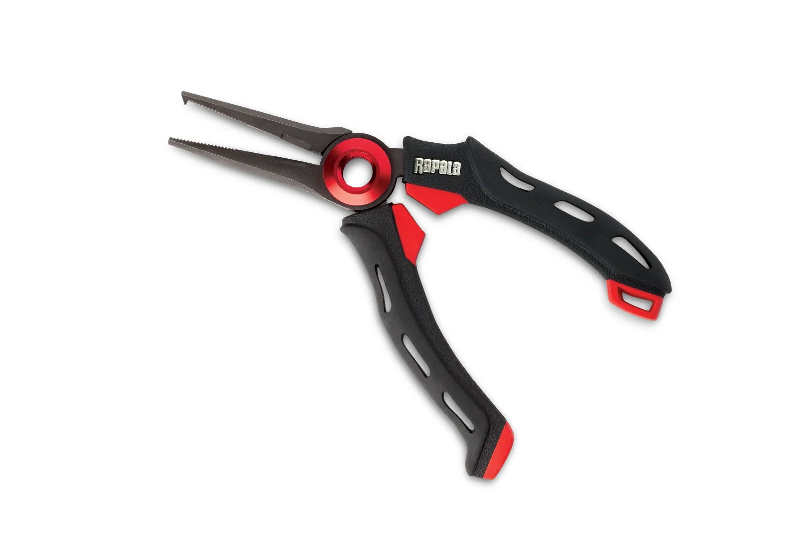 Rapala Split Ring Plier with Mag-Spring system, stainless steel serrated jaws, and soft touch handles