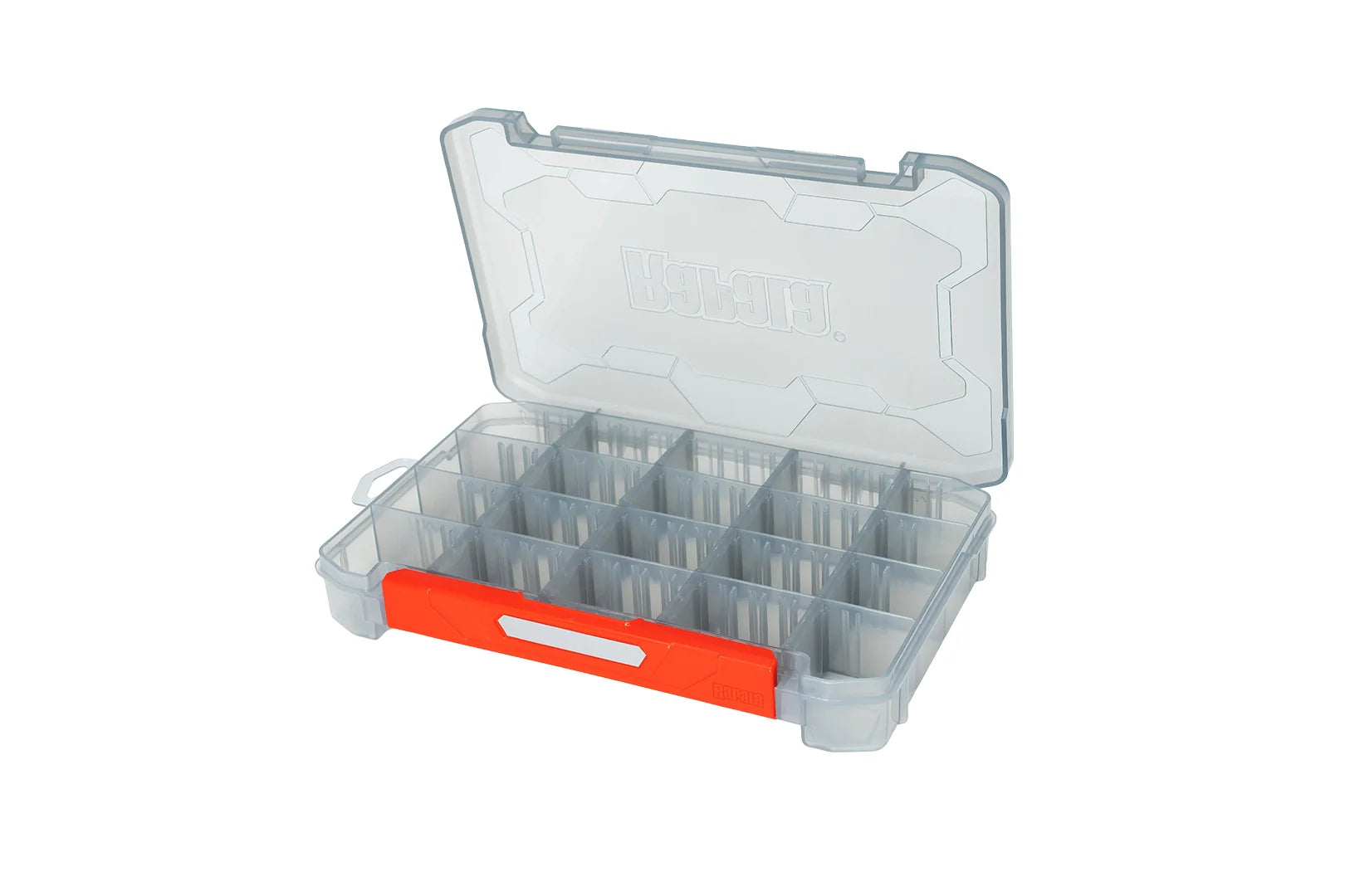 Rapala Tackle Tray with customizable dividers and quick latch system for organized fishing tackle storage