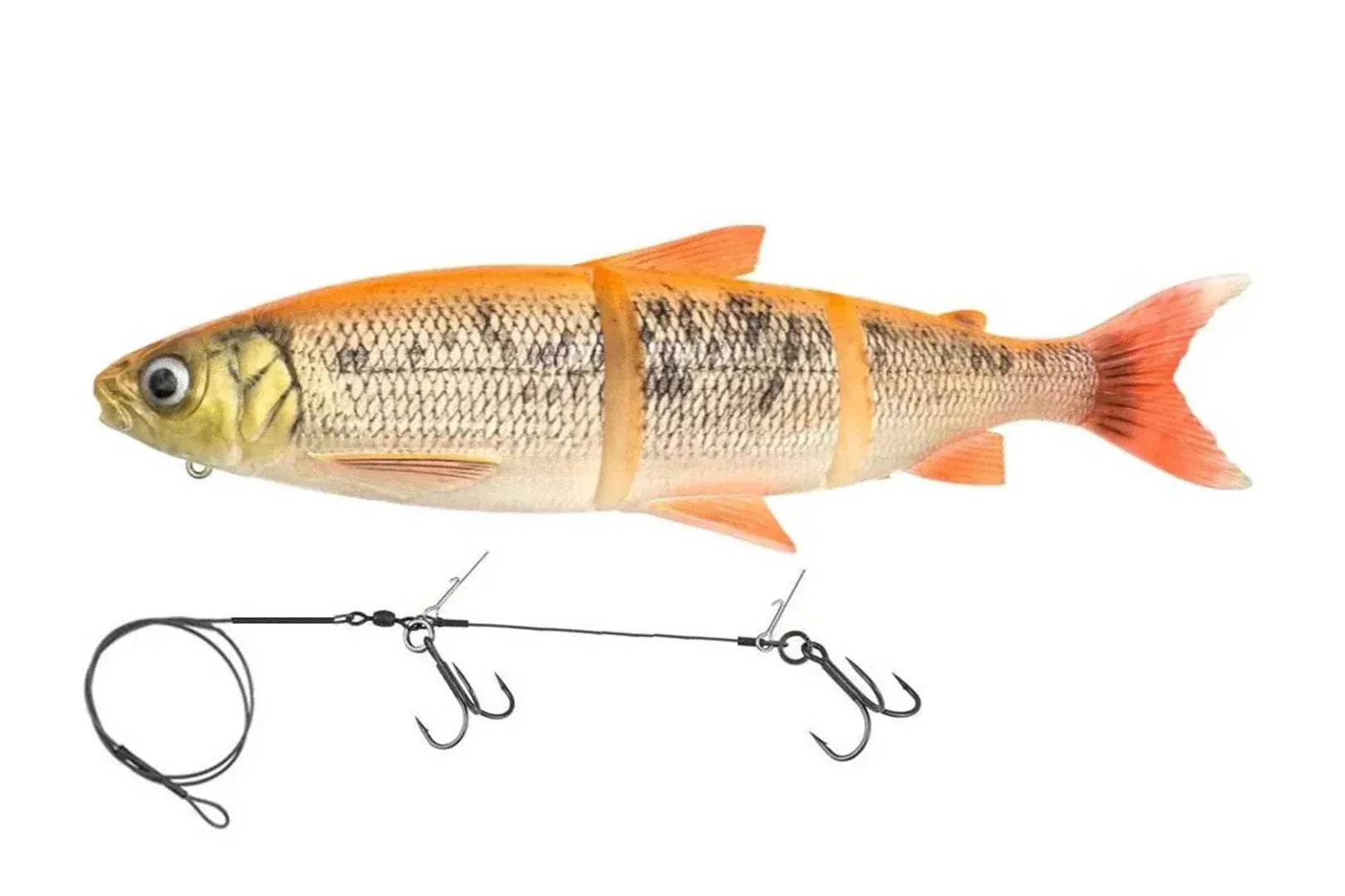 Savage Gear 3D Line Thru Whitefish 27cm Golden Albino - Softbait Swimbait for Pike Zander Catfish Fishing