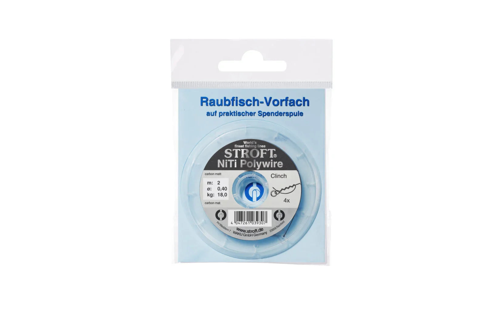 Stroft NiTi Polywire fishing leader made of flexible nickel-titanium with superelasticity and high bite resistance