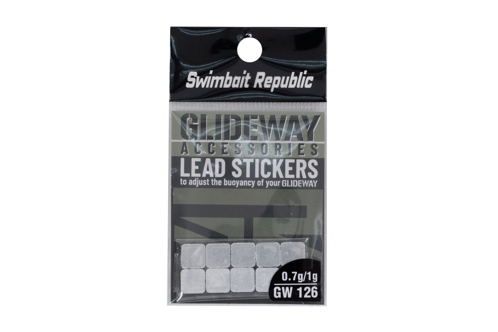 Glideway 126 weight stickers pack with 0.7g and 1.0g lead weights for swim bait depth adjustment