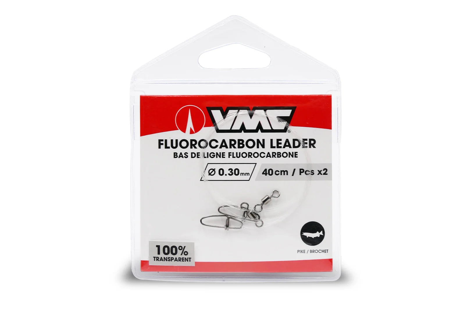 VMC Fluorcarbon Leader fishing line clear close-up image