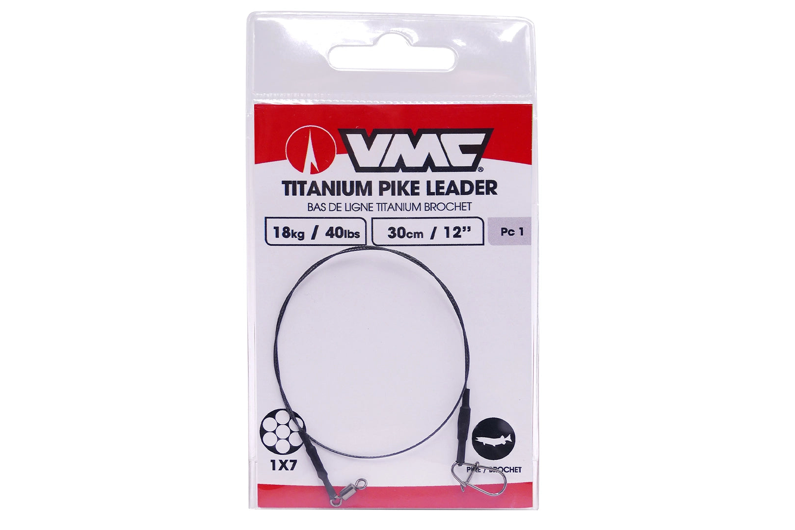VMC Titanium Pike Leader | 1x7 titanium trace with Duolock snap