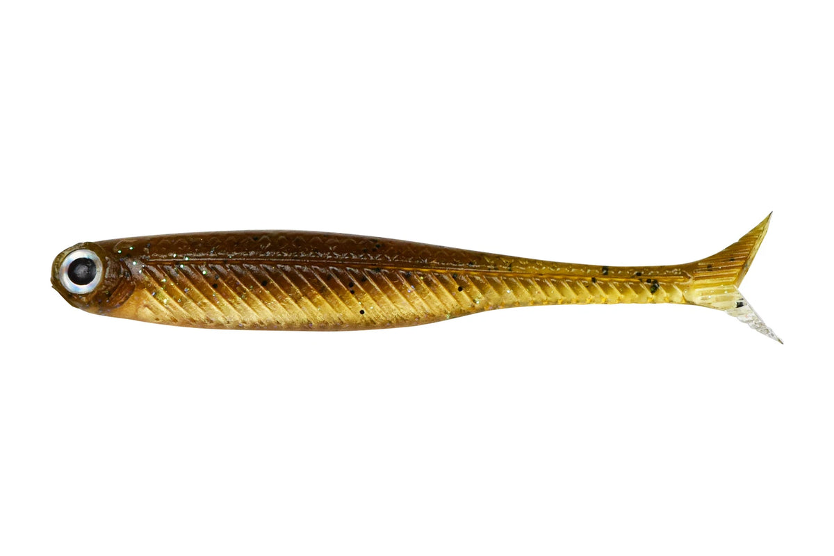 DSTYLE Virola Slim 2.5" leurre souple V-tail coloris Green Pumpkin Fish