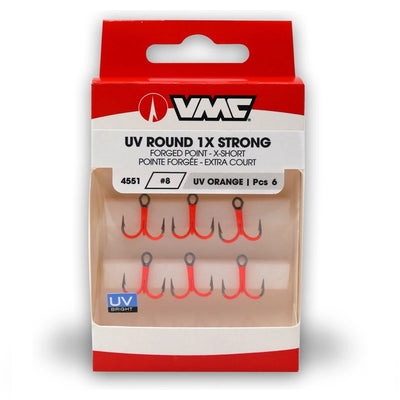 VMC UV Hooks Orange Round Treble