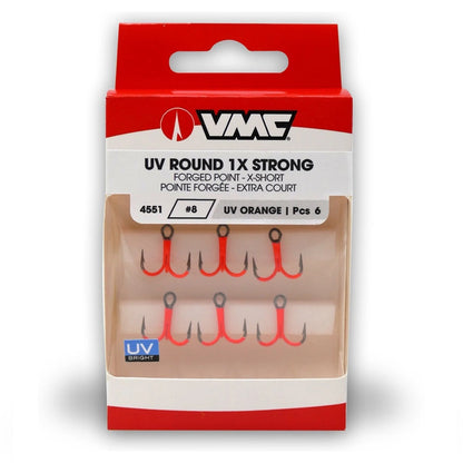 VMC UV Hooks Orange Round Treble