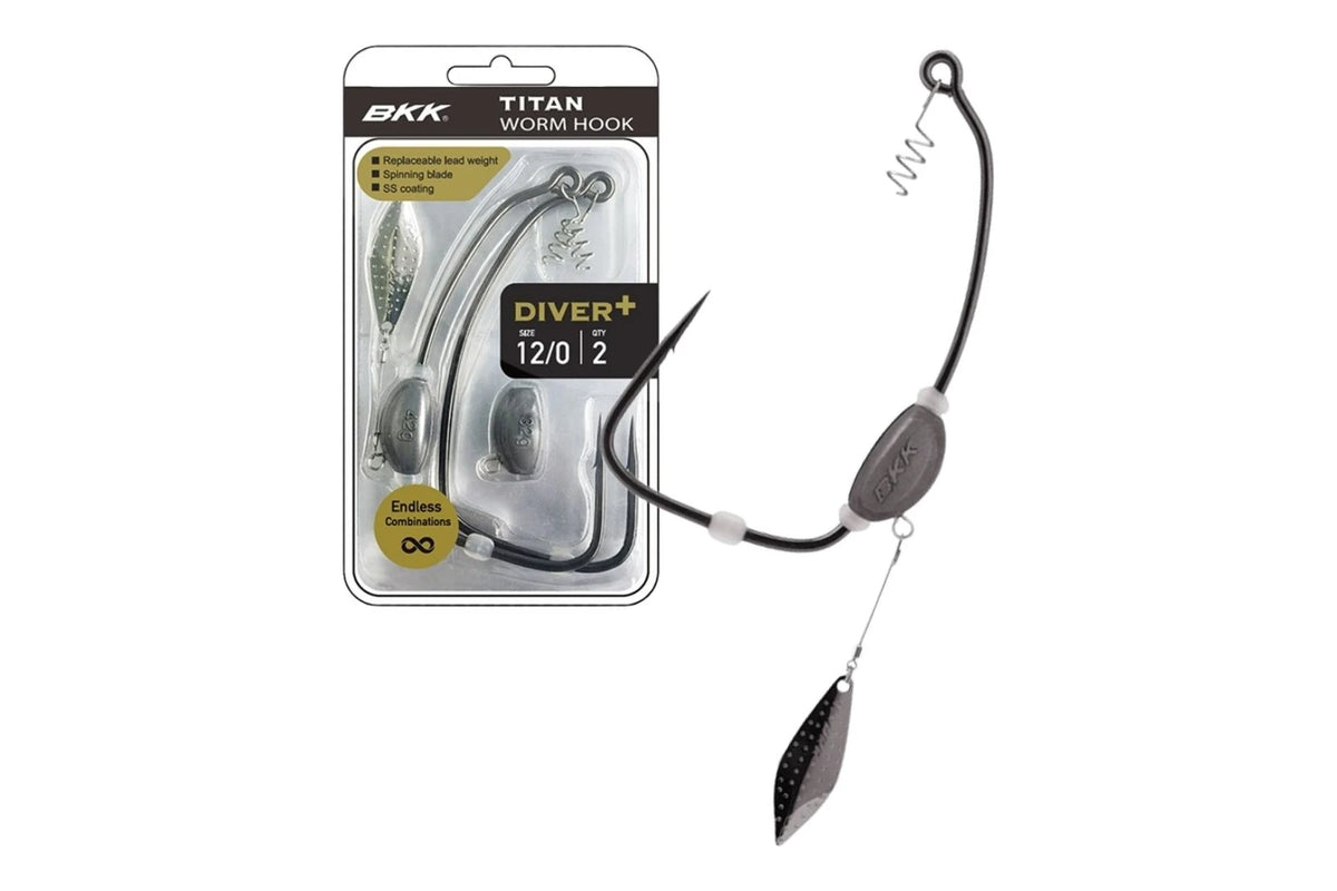 BKK Titandiver+ pack with rigged hook and spinning blade