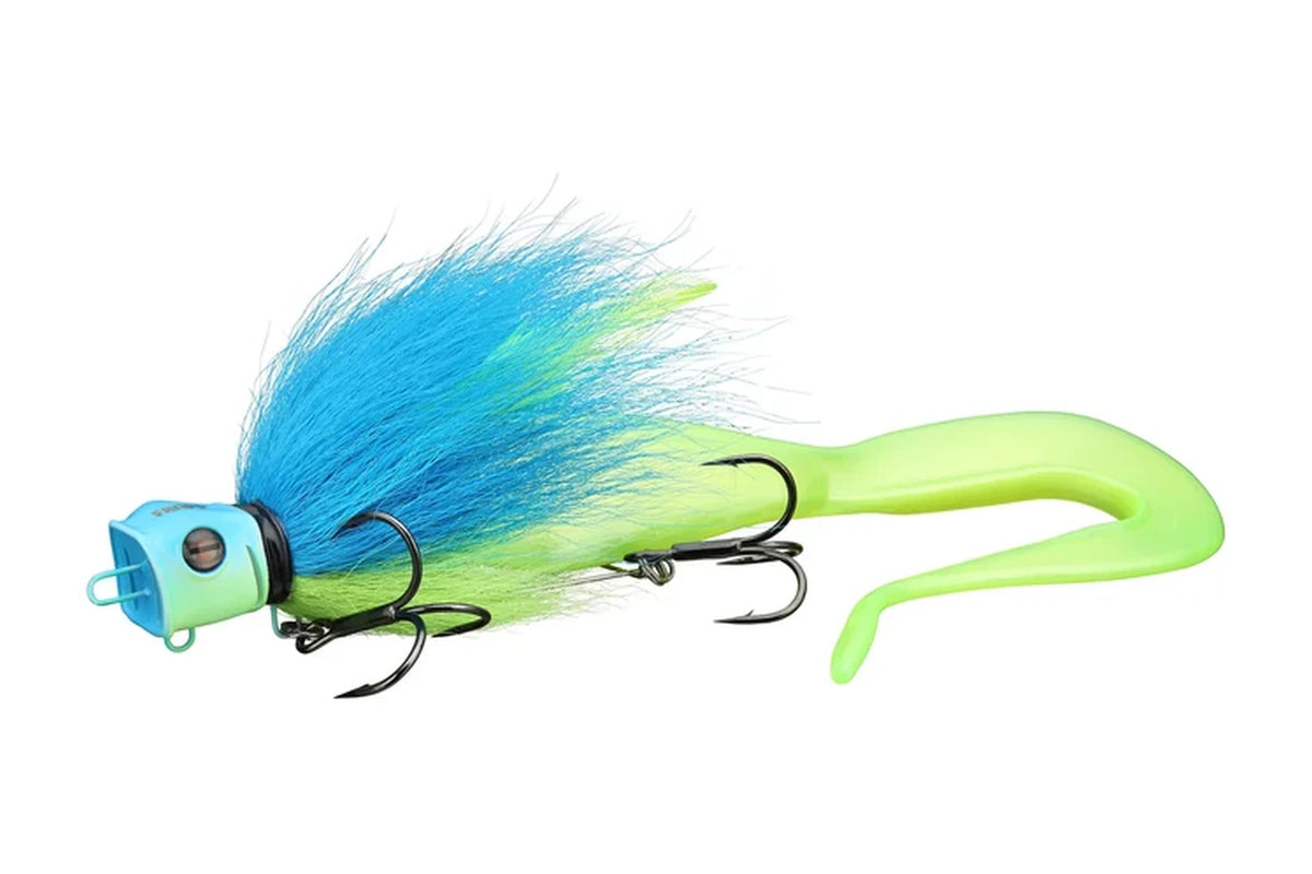 Frapp Rowdy Head Acid Dancer, bucktail pike lure with Tricky Tail trailer