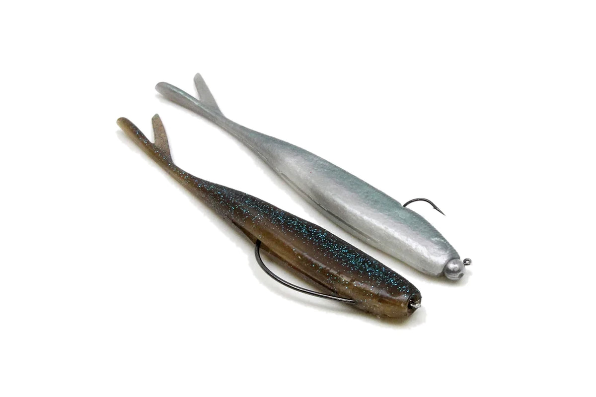 Kaesu Isana rigged on offset hook and jighead, salted softbait