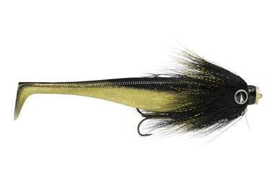 Rapala Soft Peto Mustache Black Widow, pre-rigged paddle tail pike lure