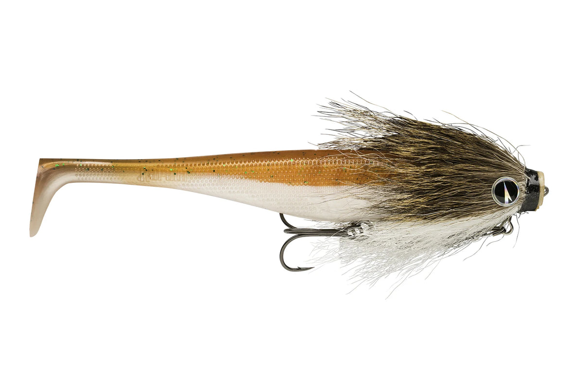 Rapala Soft Peto Mustache Cappuccino, pre-rigged paddle tail pike lure