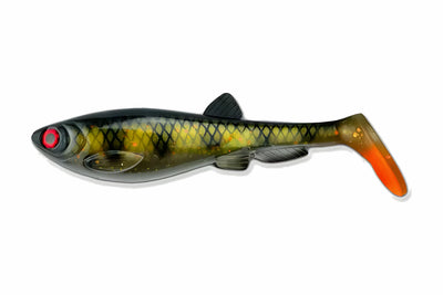 ULM Lures Gigabite V2 21 cm Motoroil Perch, paddle tail soft lure