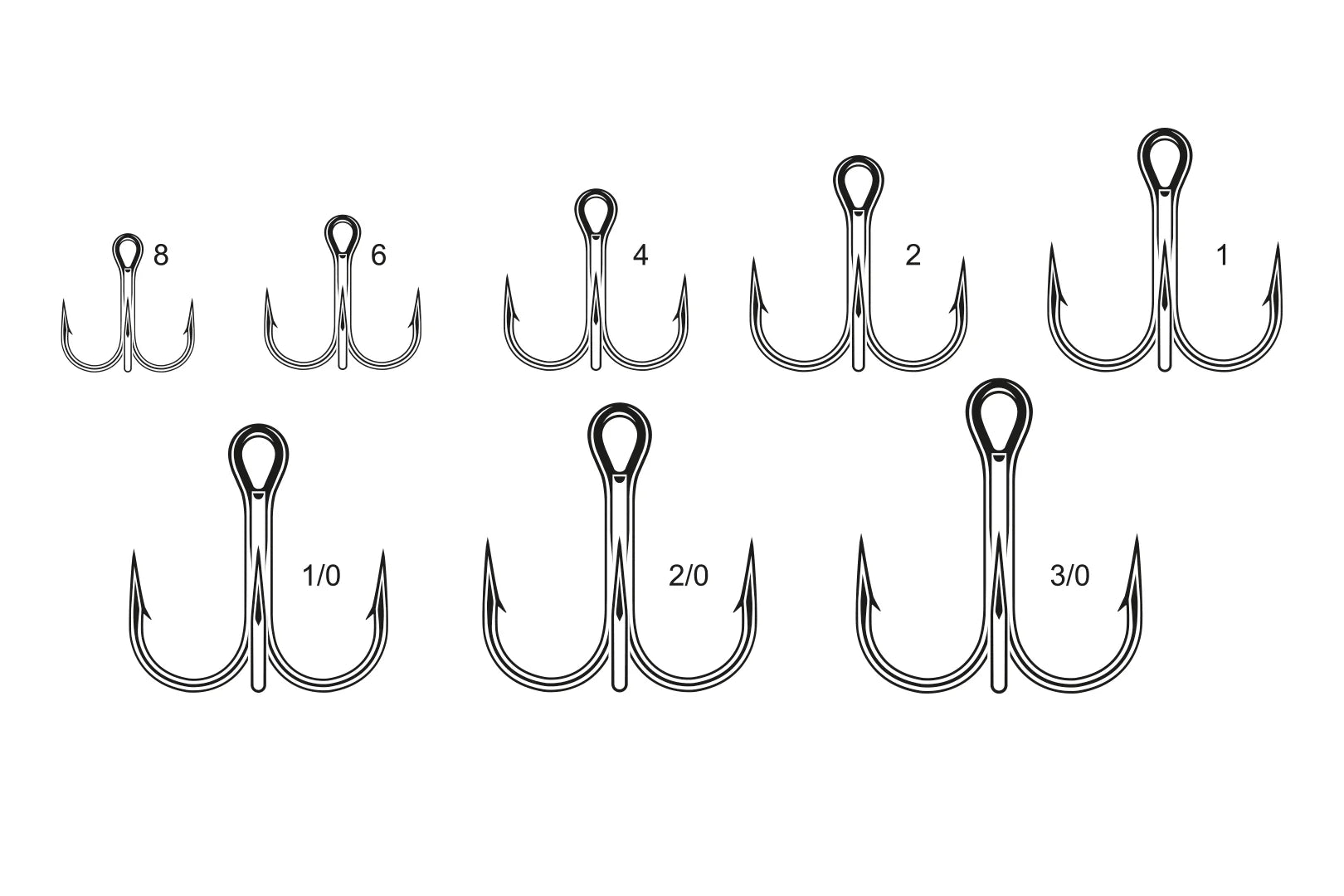 VMC UV Hooks Assorted Round Treble