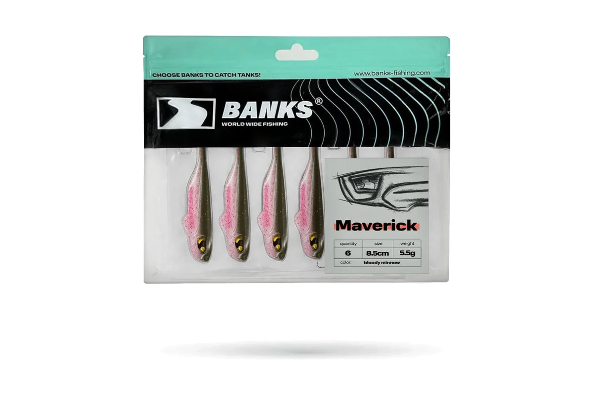 BANKS Maverick 8.5 cm Bloody Minnow packaging