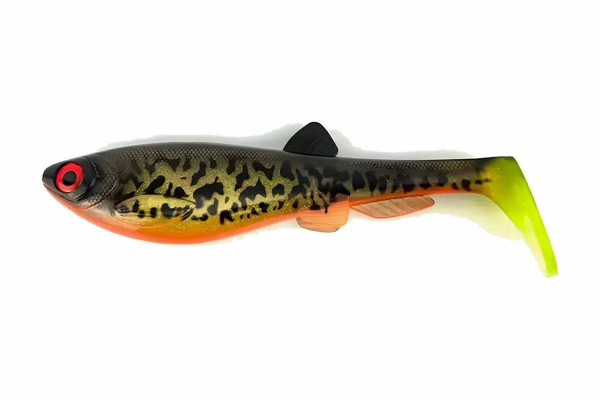 ULM Lures Gigabite V2 21 cm Hot Burbot, paddle tail soft lure