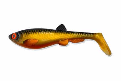 ULM Lures Gigabite V2 21 cm Skitmört, paddle tail soft lure
